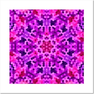 Geometric Mandala in Pink and Purple Posters and Art